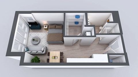 Kado NW Studio One Bathroom S2 Floor Plan